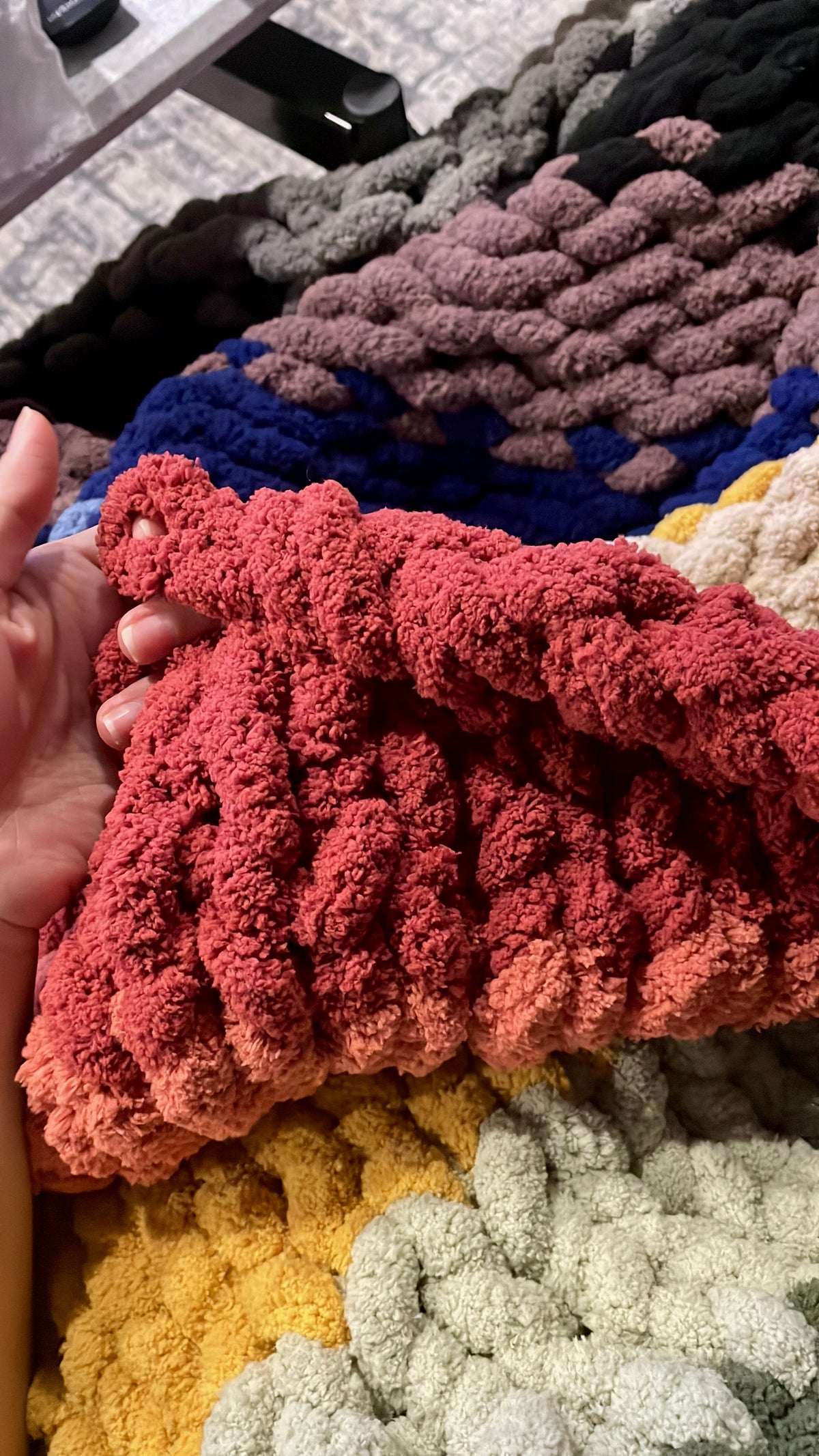 Handmade Chenile crochet blanket