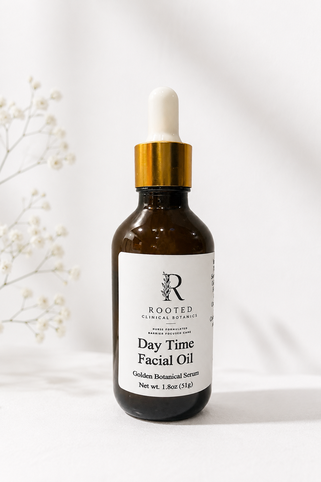 !.7oz glass bottle facial oil serum dropper included