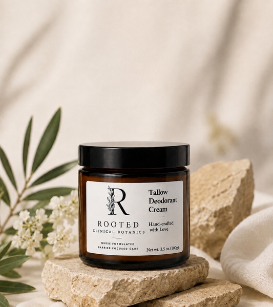 Deodorant cream, made with tallow, magnesium and zinc ricinoleate