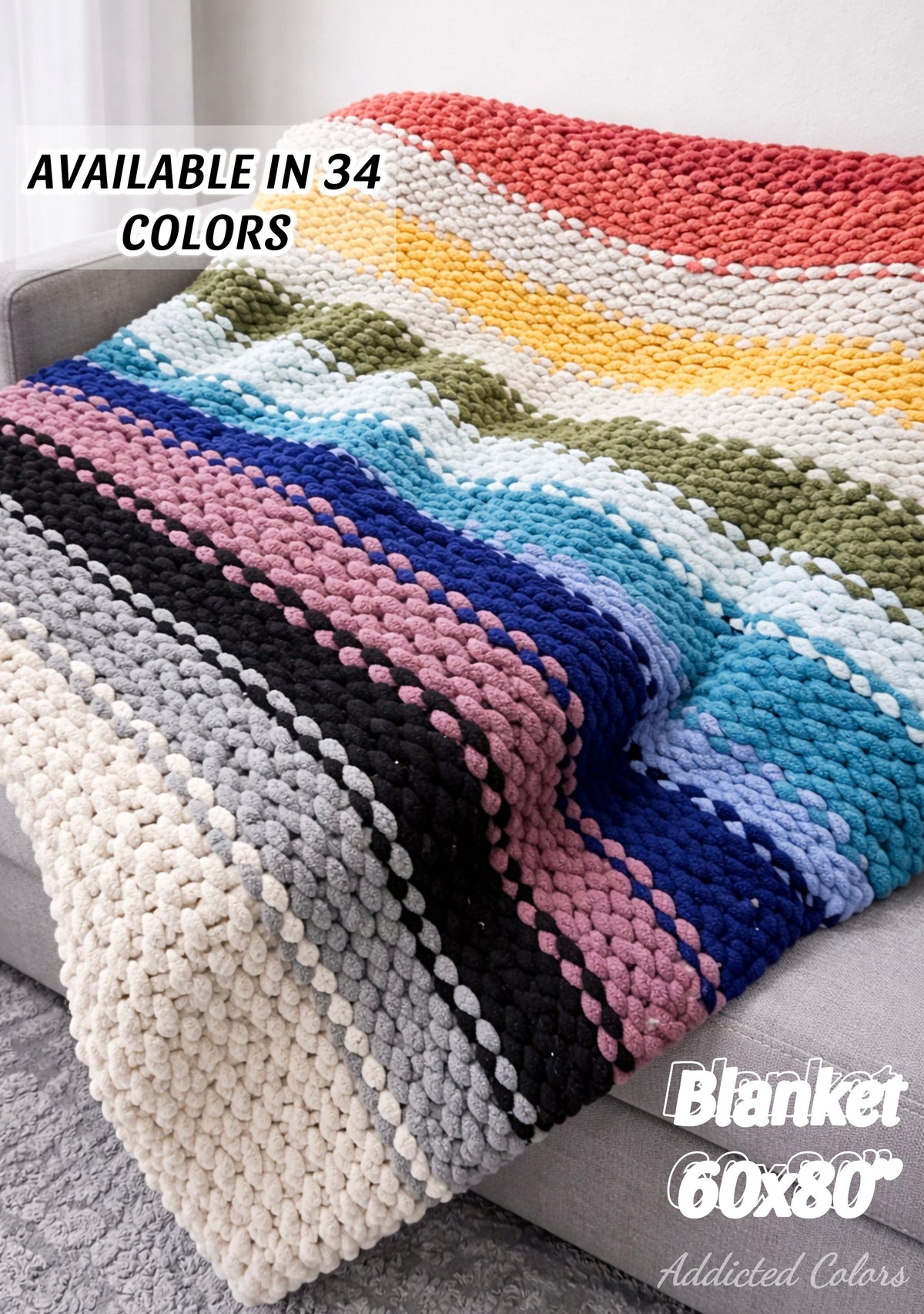 Handmade Chenile crochet blanket