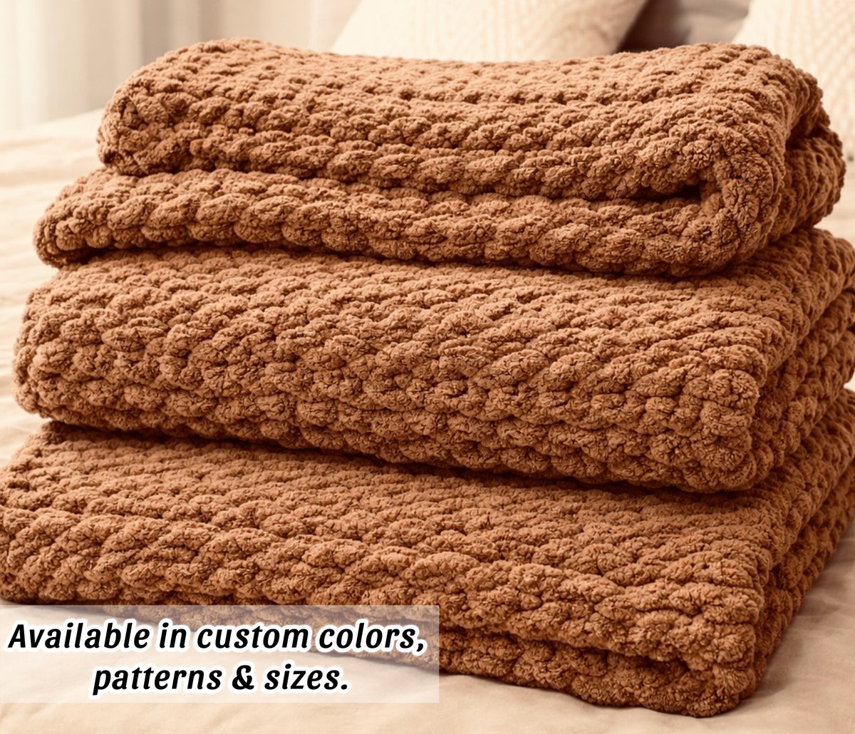Handmade Chenile crochet blanket