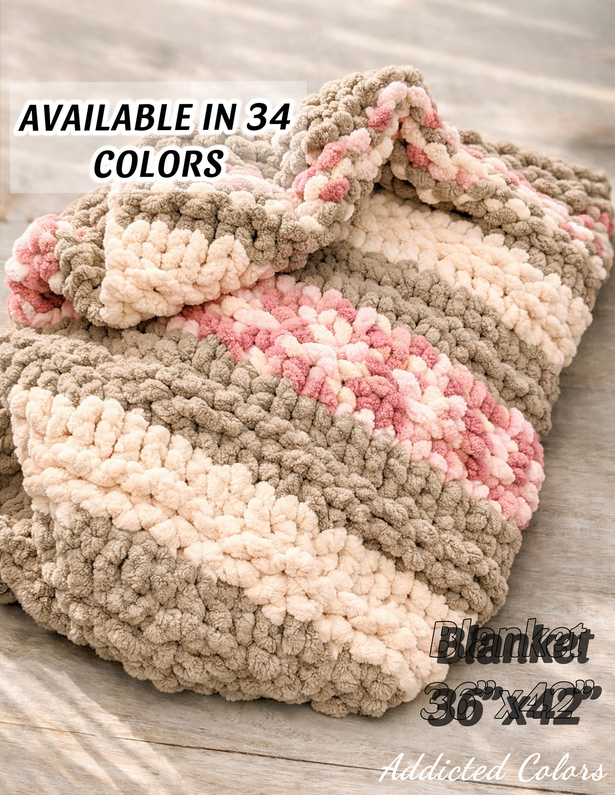 Handmade Chenile crochet blanket