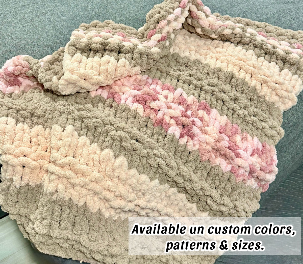 Handmade Chenile crochet blanket