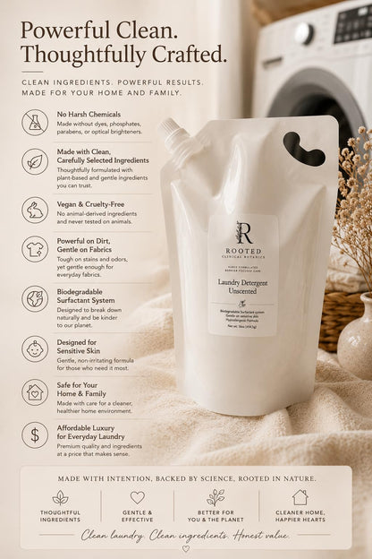 Laundry detergent pouch information and benefits