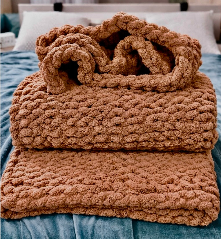 Handmade Chenile crochet blanket