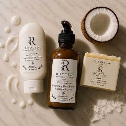 Tallow lotion 4oz HDPE, Glass Bottle 8oz Tallow lotion, tallow soap 4oz net weight made with premium ingredients.