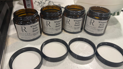 4oz amber glass jar ready to be pump with body butter