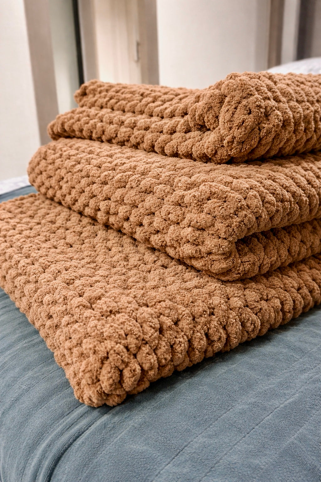Handmade Chenile crochet blanket